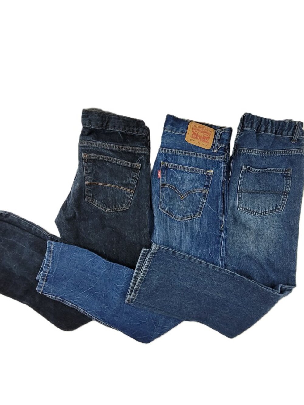 Bundle Boys 14 Jeans Levi's 502 Place Arizona Blue Denim Adjustable Waist Lot 3